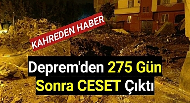 Depremden 275 gün sonra enkazdan ceset çıktı