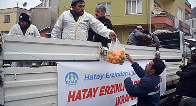 Depremzedelerden vefa: Kendilerini yalnız bırakmayan ilçeye 1 kamyon dolusu narenciye gönderdiler