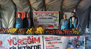 Develi'de Filistin için "İyilik Manavı" açıldı