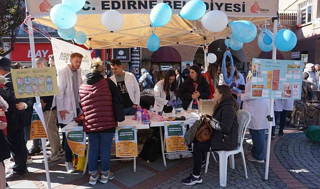 Edirne'de üniversite öğrencileri diyabet farkındalığı için etkinlik düzenledi