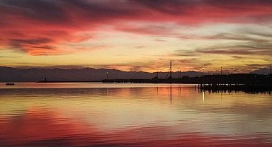 Güneşin kenti Van'da muhteşem gün batımı