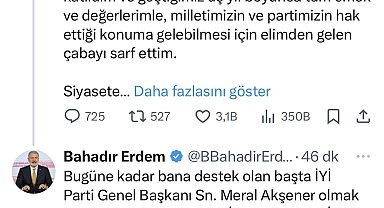 İYİ Partili Bahadır Erdem partisinden istifa etti