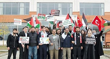 Kastamonu'da üniversite öğrencileri Filistin için yürüdü