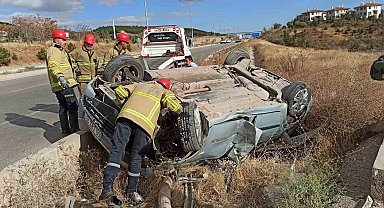 Kırıkkale'de otomobil takla attı: 1 yaralı