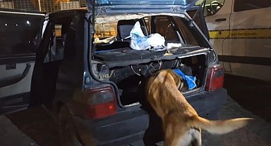 Kütahya'da araçta gizlenen uyuşturucuyu narkotik köpeği 'Thor' buldu