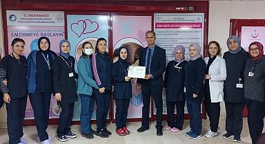 Kütahya'da Kadın Hastalıkları ve Doğum Kliniğine Teşekkür Belgesi