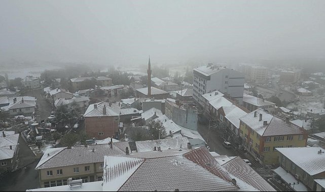 Mihalıççık'taki kar manzarası havadan görüntülendi