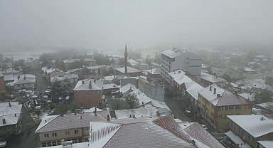 Mihalıççık'taki kar manzarası havadan görüntülendi