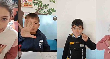 Minik öğrencilerden işaret dilli Öğretmenler Günü klibi