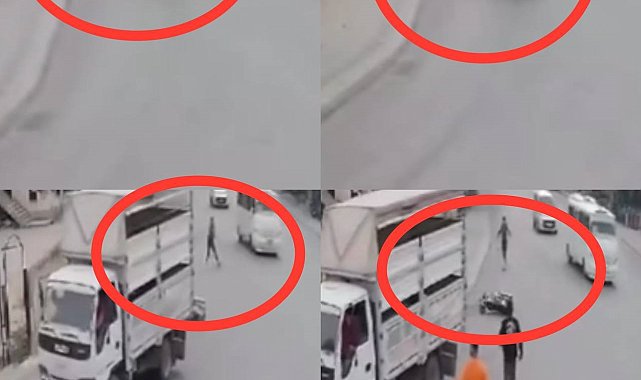 Ölümden saniyeyle kurtuldu, o anlar kamerada