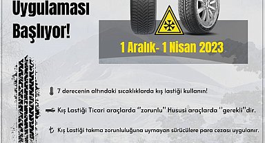 Polisten sürücülere kış lastiği uyarısı