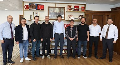 Proje çekimleri Nazilli'de gerçekleştirilen filmin ekibi Başkan Özcan'la buluştu