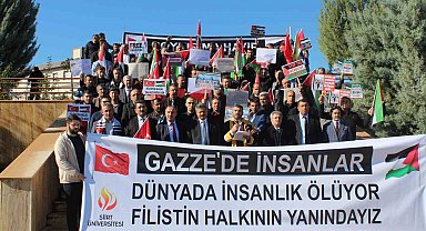 Siirt'te akademisyen ve öğrencilerden İsrail'e tepki, Filistin'e destek