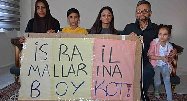 Sındırgılı çocuklardan İsrail mallarına boykot çağrısı
