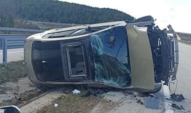 Takla atan otomobilin sürücüsü yaralandı
