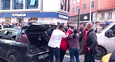 Tekirdağ'da kaza anı ve gergin anlar kamerada