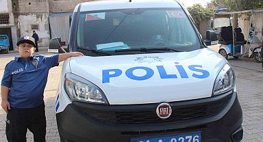 Telsizi eline alan down sendromlu Mehmet, bir günlüğüne polis oldu