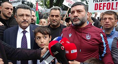 Trabzonsporlu taraftarlardan Filistin'e destek yürüyüşü