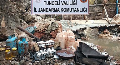 Tunceli'de mağara içinde malzeme ele geçirildi