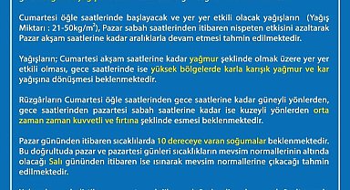 Uşak Valiliği'nden yağışlı ve soğuk hava uyarısı