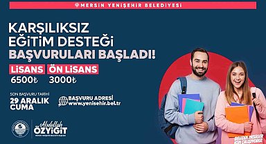 Yenişehir Belediyesinin karşılıksız eğitim desteği başvuruları başladı