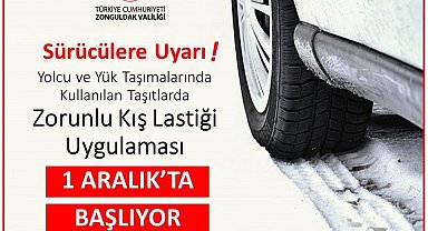 Zonguldak'ta 1 Aralık'ta kış lastiği uygulaması başlıyor