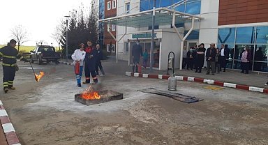 Babaeski Devlet Hastanesi'nde yangın tatbikatı