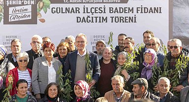 Badem fidanı dağıtım töreni, Gülnarlı üreticilerin yüzünü güldürdü