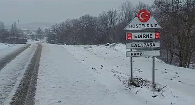 Balkanlardan giriş yapan kar, Edirne'de etkisini arttırdı