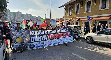 Bandırma'da Filistin'e destek yürüyüşü
