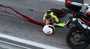 Bariyerlere çarpan motosiklet sürücüsü ağır yaralandı