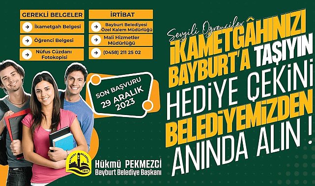 Bayburt Belediyesinden öğrencilere yönelik ikametgah kampanyası