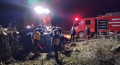 Biçerdövere sıkışan üretici yoğun uğraşlar sonucunda kurtarıldı