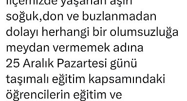 Bingöl'de iki ilçede daha taşımalı eğitime 1 gün ara verildi