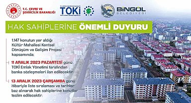 Bingöl'de kentsel dönüşümde teslimat süreci başladı