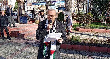 Bozüyük'te İsrail protesto edildi