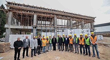 Buldan'ın yeni itfaiye hizmet binasında çalışmalar sürüyor
