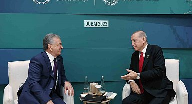 Cumhurbaşkanı Erdoğan, Özbekistanlı mevkidaşı Mirziyoyev ile görüştü