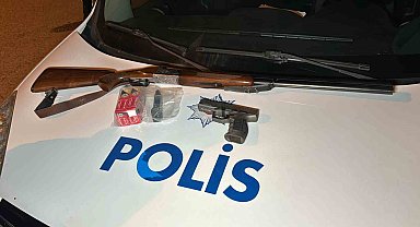 Denetimde tabanca ve tüfek ele geçirildi