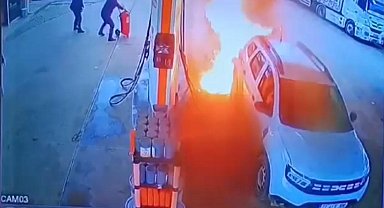 Diyarbakır'da akaryakıt istasyonundaki yangın kamerada