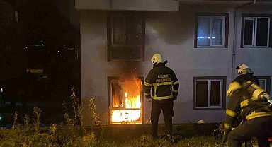 Düzce'de apartman dairesinde yangın çıktı