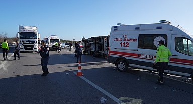 Edirne-İstanbul TEM Otoyolu kaza nedeniyle kapandı