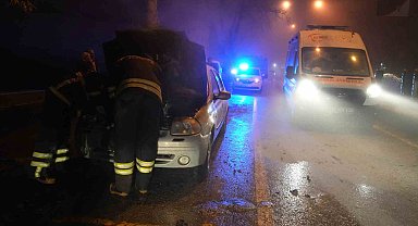 Edirne'de otomobil alevlere teslim oldu