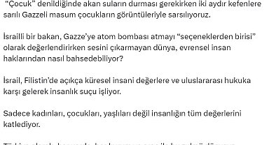 Emine Erdoğan: "İsrail, Filistin'de açıkça küresel insani değerlere ve uluslararası hukuka karşı gelerek insanlık suçu işliyor"
