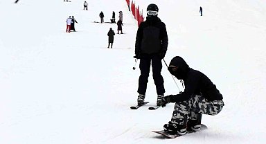 Ergan'da hafta sonu kayak heyecanı