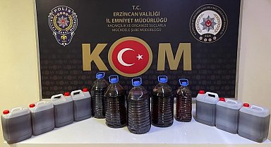 Erzincan'da 80 litre sahte alkol ele geçirildi