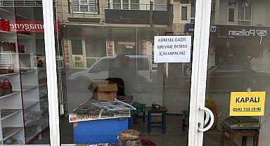 Esnaf, Gazze için iş yerlerine kilit vurdu