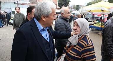 Esnaf ve halkla pazarda bir araya geldi