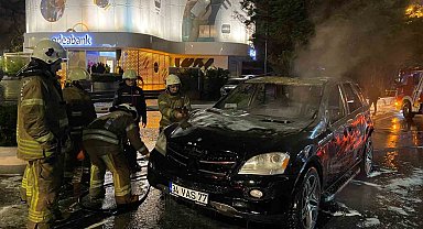 Etiler'de cip alev alev yandı: O anlar cep telefonu kamerasına yansıdı