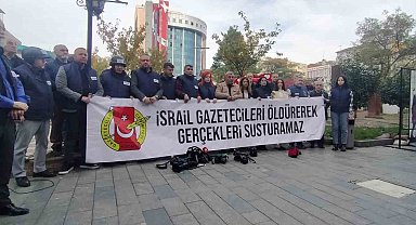 Gazeteciler İsrail'in meslektaşlarına yönelik saldırılarını protesto etti